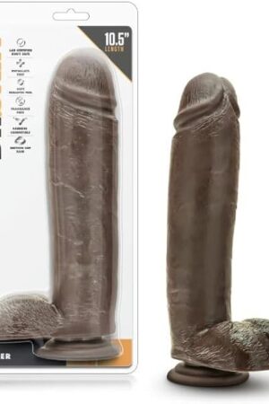 Eden Adult Sex Toys - Realistic Black Dildo 10.5 Inch Long - Thick Big Head Dildo with Suction Cup for Vaginal & Anal Pleasure Stimulation - Soft, Sturdy Feel Cock for Women, Men & Couples - Chocolate