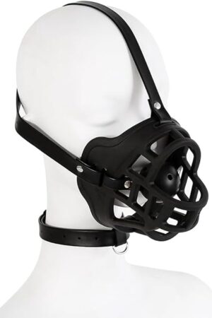 BDSM Open Mouth Gag Dog Muzzle Ball Gag SM Adjustable Open Mouth Ball Gag Fetish Head Harness for Men Women Adults Bondage Restraints Sex Play, Erotic Sex Toy for Couples Flirt Slave Roleplay