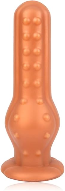FST Liquid Silicone Butt Plug Ultra Soft Anal Dildo with Powerful Suction Cup Anal Butt Plug with Big Knot and Massage Particles for Prostate Massage Anal Training Sex Toy for Men Women Beginners (M)
