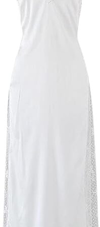 Womens Satin Nightgown Silk Slip Dress Sleepwear Sexy V Neck Negligee Lingerie Long Nightwear Chemise Nightgowns