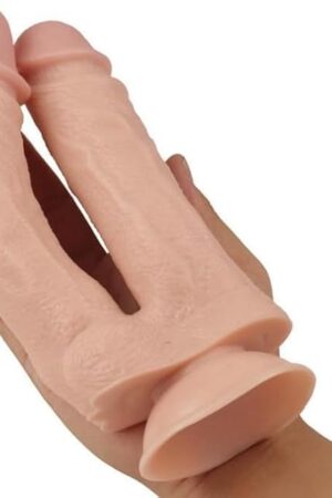 Double Ended Dildo Dual Penetration Double Dildo with Suction Cup, Anal Sex Toys Big Dildos with Lifelike Glans Veins, Double Sided Dildo Anal G-spot Massager for Women Lesbian