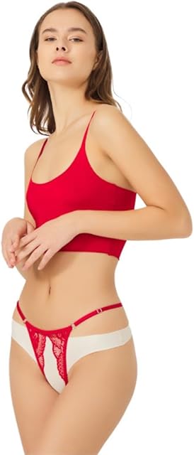 Crotchless Underwear for Women - Adjustable G-String Thongs for Ladies - Open Crotch Sexy Lingerie- Lace Panties