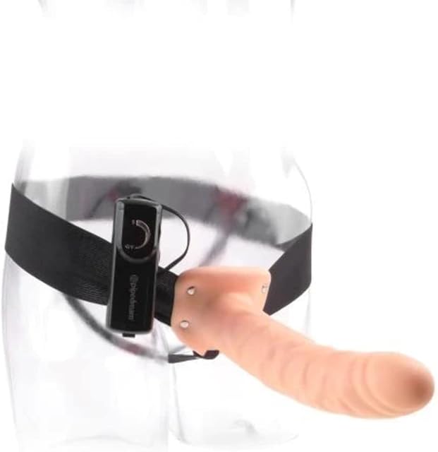 Fetish Fantasy 8 " Vibrating Hollow Strap-On, Flesh