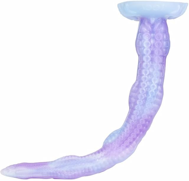 Fantasy Optional Size Monster Silicone Octopus Tentacle Dildo Anal Sex Toy Butt Plug Spots Stimulation Tool for Men Women Couple Long Size with Suction (S)