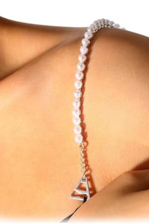 1Pair Festival Rave Pearl Shoulder Straps Jewelry Crystal Shoulder Strap Chain Pearl Lingerie Chain Bridal Wedding Dress Bra Shoulder Chain Sexy Lingerie Accessories for Women