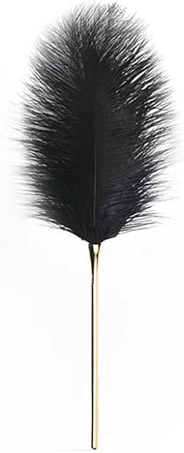Feather Tickler | Ostrich Feather w/ 24K Gold Plated Handle | Sexual Enhancers, Bondage Gear & Accessories for BDSM Couples Play | Bondage Restraints Kink, Sexual Wellness