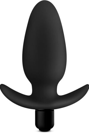 Blush Novelties Anal Adventures Platinum - Silicone Saddle Plug Waterproof Vibrating Sex Toys for Men, Black