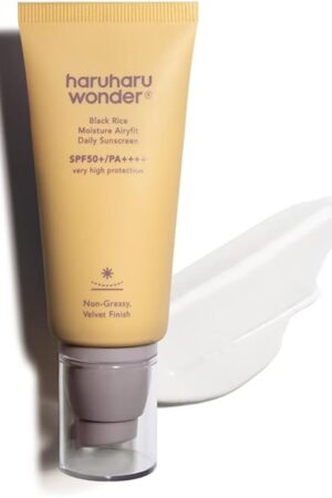 Haruharu Wonder Black Rice Moisture Airyfit Daily Sunscreen 169floz - Velvet Finish, No White Cast, Hydrating, Moisturizing, Korean Skin Care, Vegan, Clean Beauty