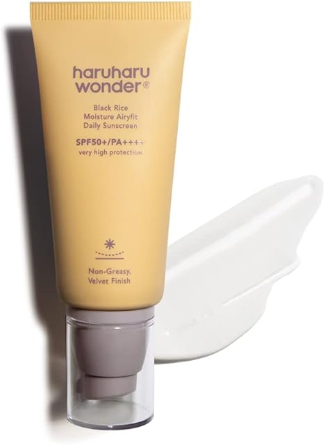 Haruharu Wonder Black Rice Moisture Airyfit Daily Sunscreen 169floz - Velvet Finish, No White Cast, Hydrating, Moisturizing, Korean Skin Care, Vegan, Clean Beauty