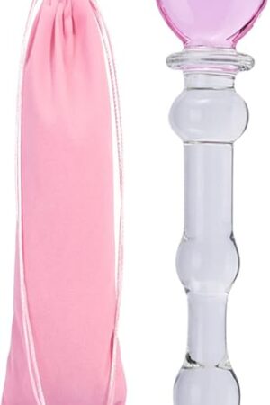 Crystal Dildo Pleasure Wand Penis Heart of Glass Dildo Anal Butt Plug G- Or P-Spot Toy Stimulation Adult Sex Toy for Pleasure