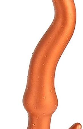 FST Long Butt Plug Ultra Soft Liquid Silicone Sinuous Anal Plug Anus Dilator for Beginner Advanced Men Women (S)