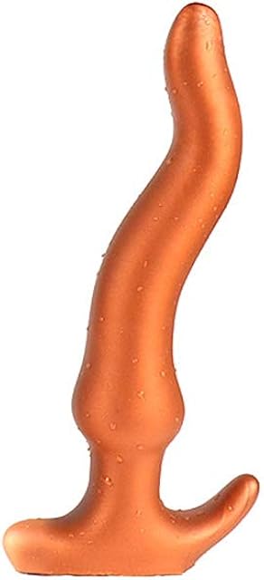 FST Long Butt Plug Ultra Soft Liquid Silicone Sinuous Anal Plug Anus Dilator for Beginner Advanced Men Women (S)