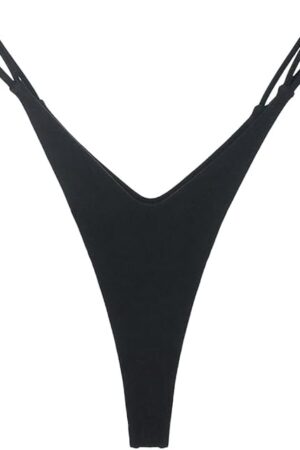 Cotton G String Thongs For Women Sexy Seamless Low Waist Panties High Slit Soft Underwear