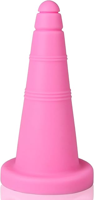 FST Large Butt Plug Pink Ice Cream Cone Anal Plug Liquid Silicone Anal Cone Dildo for Anal Training Super Soft Anal Dildo Anal Stretcher Adult Sex Toys for Men Women Expert (XL)