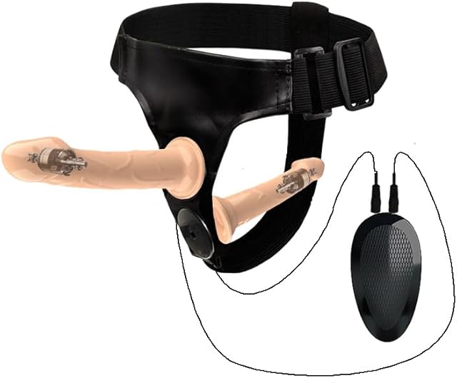 Vibrating Harness Strap-On Dildos 10 Vibration Modes Butt Plug G-spot Prostate Stimulation Sex Toy Vibrator for Women Couple Lesbian Remote Control with AAA Battery Power(Battery not Included)