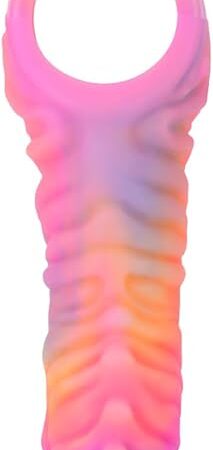 Generic Monster Penis Sleeve Girth Enhancer for Men Reusable Pennis Sleeve Girth Enhancer, Pennis Extender Sleeves Monster Pennis Sleeve Girth Enhancer with Penis Ring for Sex (Pink)