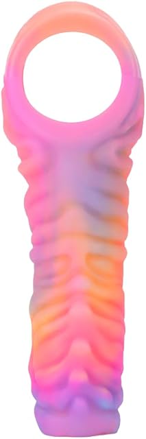 Generic Monster Penis Sleeve Girth Enhancer for Men Reusable Pennis Sleeve Girth Enhancer, Pennis Extender Sleeves Monster Pennis Sleeve Girth Enhancer with Penis Ring for Sex (Pink)