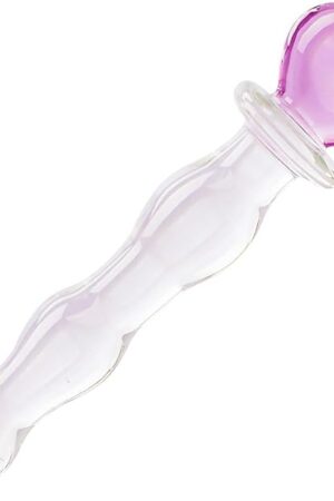 Crystal Glass Pleasure Wand Dildo Penis - AKStore - Pink (Pink-Heart)