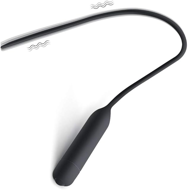 FST Vibrating Urethral Sounds Silicone Catheter Stretching Vibrator with 10 Vibration Modes Horse Eye Stimulation for Male Masturbation