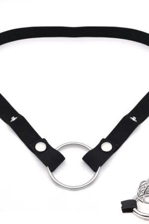 Adjustable Chastity Cage Belt Chastity Lock Attachment Elastic Band with O Ring Anti Slip for Men's Penis Ring SM Lock Belt Male Sex Toys