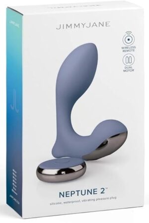 JIMMYJANE Neptune 2 Rechargeable Silicone Dual Vibrating P-Spot and Perineum Massager - Blue