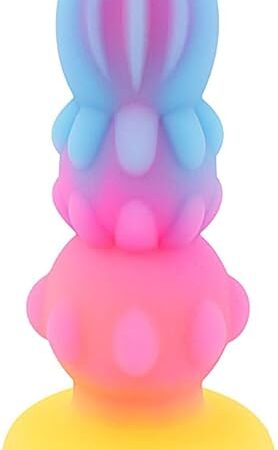 FST Butt Plug Anal Sex Toys Luminous Monster Dildo with Suction Cup Silicone Anal Beads G-Spot Dildo for Prostate Massage Vaginal Stimulation Adult Sex Toys for Men Women Masturbation (M)
