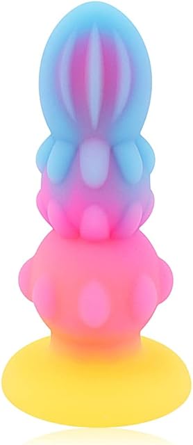 FST Butt Plug Anal Sex Toys Luminous Monster Dildo with Suction Cup Silicone Anal Beads G-Spot Dildo for Prostate Massage Vaginal Stimulation Adult Sex Toys for Men Women Masturbation (M)