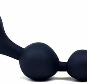 Honeypleasures Silicone Gradual Triple Ball Anal Beads, 6 inch, Butt Plug Anal Training & Expanding Sex Toy (Black)