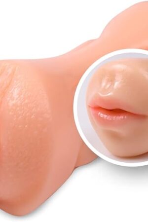 2 in 1 Pocket Pussy, Male Masturbator & Oral Sex Toy, Portable Penis Stroker for Men, Realistic Vagina for Self-Pleasure, Lifelike, 7.48 in