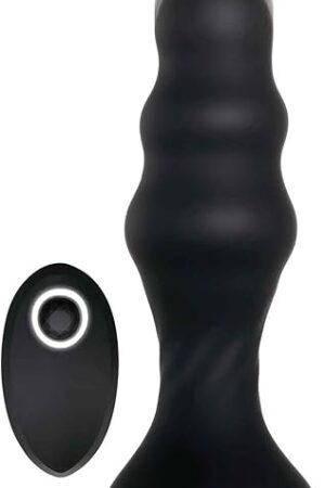 Evolved Love Is Back - Backdoor Banger - 7 Powerful Motor Speeds Silicone Rechargeable Magnetic Pulsing Thrusting Anal Vibrator with Remote Control - Black