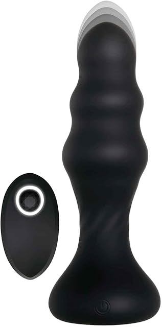 Evolved Love Is Back - Backdoor Banger - 7 Powerful Motor Speeds Silicone Rechargeable Magnetic Pulsing Thrusting Anal Vibrator with Remote Control - Black