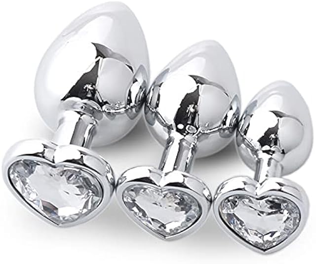 3pcs Anal Plug Set Jeweled Butt Plug Prostate Anal Sex Toys Butt Plug Trainer Kit with Crystal Diamond Beginner Anal Toy for Adult Women Unisex