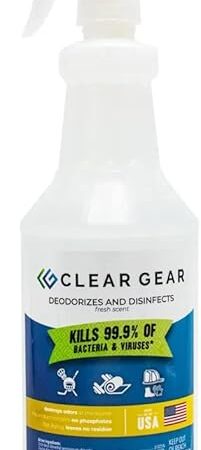Disinfectant Cleaner, and Deodorizer For Sports Equipment, Gyms, and Fitness Centers - EPA-Registered, Hospital Grade, Made in USA - 1-Pack of 32 Oz Bottle Disinfecting Spray