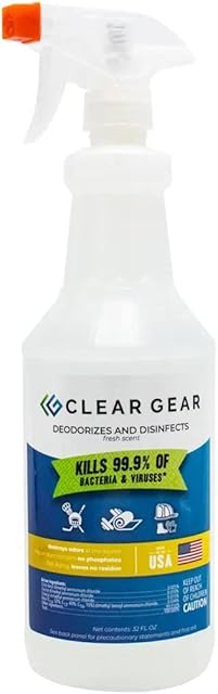 Disinfectant Cleaner, and Deodorizer For Sports Equipment, Gyms, and Fitness Centers - EPA-Registered, Hospital Grade, Made in USA - 1-Pack of 32 Oz Bottle Disinfecting Spray