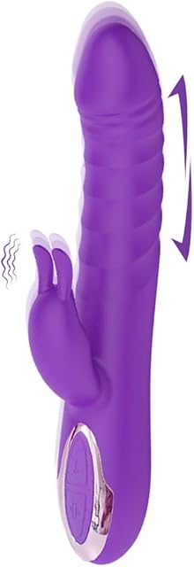 Vibrator Dildo Rabbit Sex Toys with Thrusting G Spot Vibrators Realistic Silicone Dildos Double-Ended Dildos Stimulating Adult Sex Toys Games for Couples with Quiet 10 Thrusting & 10 Vibrating Modes