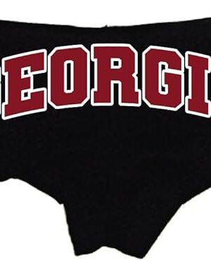Georgia Booty Panties  Black Cotton Boyshorts for Women, Southern Football Style Gameday Gift Lingerie S-3X