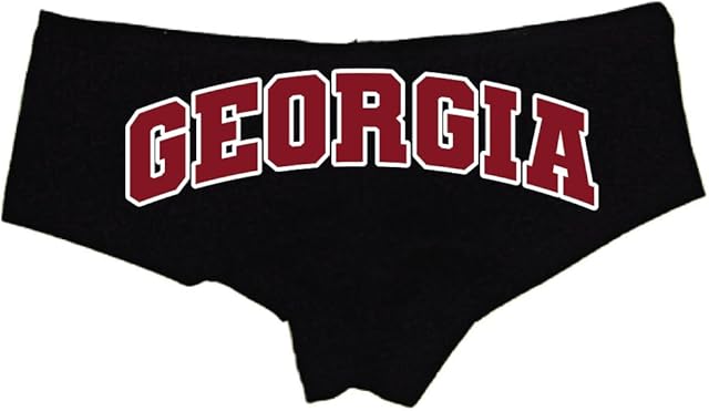 Georgia Booty Panties Black Cotton Boyshorts for Women, Southern Football Style Gameday Gift Lingerie S-3X