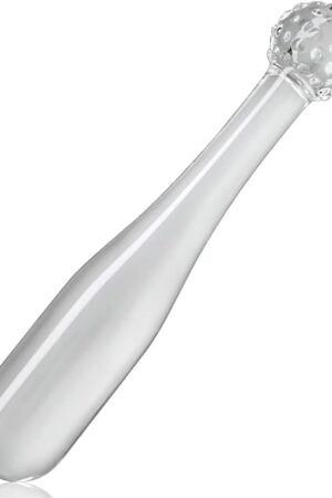 Glass Dildo Pleasure Wand Transparent Double Ended Butt Plug Vaginal Anal Prostate Massager Masturbation Sex Toy for Men Women and Couple (S)