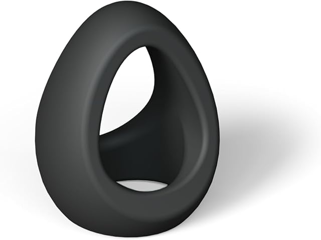 Flux Ring Cock Ring Noir - 100% Liquid Silicone Double Cockring for Adults, Stretchy & Flexible Sex Toys, Waterproof Adult Toys, Ergonomic Design Penis Ring, Ultra Soft Touch