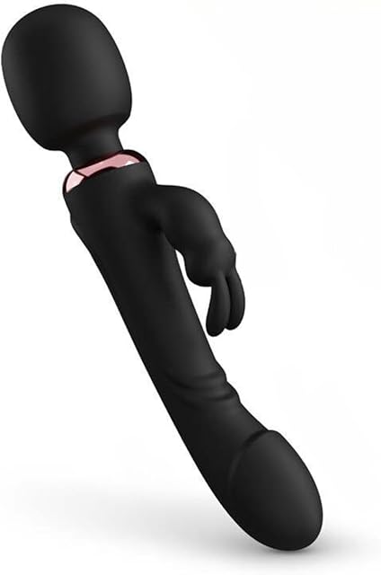 G Spot Rabbit Vibrator Wand 10 Vibrations, 2 Motors, Dual Heads Travel Case and USB Charger Included