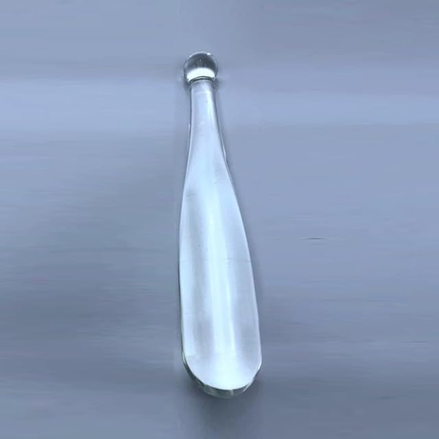 Glass Anal Plug & G-spot Dildo, Sex Toy of Baseball Bat Double Ended Dildo Massager for Women/Men/Couples (Clear, Large)