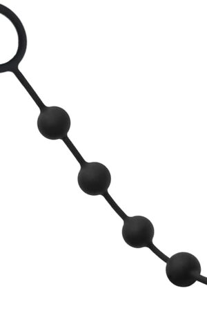 Anal Beads Butt Plugs with 5 Anal Balls Silicone Adult Sex Toys Silky Smooth Anal Chain Prostate G-spot Stimulator Vaginal Anus Dilator for Men Women (Black M)