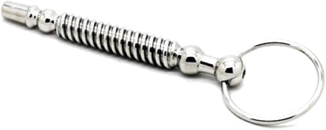 Generic Penis Screw, 316L Surgical Steel Hollow 4 Inches Ribbed Male Urethral Plug (10mm), Silver