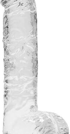6" / 15 cm Realistic Dildo with Balls - Transparent