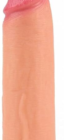 Honeypleasures Silicone Condom 1 Extra Inch Vibrating Penis Sleeve Extender, Reusable Condom, Increase 40% Girth, 6.5 inch (Flesh)