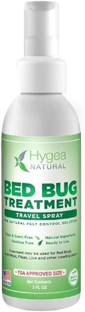 Lice, Mite, and Bed Bug Natural Travel Spray - TSA Approved size ? Child & Pet Friendly ? Immediate results ? Stain & Odor Free, For Hotels, Suitcase, Backpack, Shoes, Bed Bug Spray(3oz)