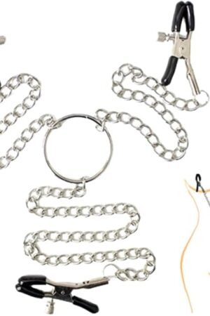 Adjustable Nipple Clamps, Entertainment Clip for Women Non-Piercing Nipplerings Clip, Nipple Clips & Clitoris Clamp BDSM Adult Sex Toys & Games for Couples Gifts (A)