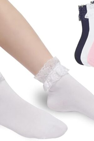 4-6 Pairs Lace Fishnet Socks - Ultra Thin, Elastic, Short Mesh, Sheer for Women