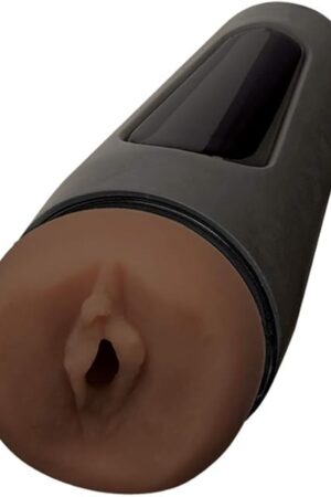 Doc Johnson Main Squeeze - The Original Pussy - Squeeze Plate for Precise Pressure - Twist End Cap to Control Suction - Discreet Premium Stroker - Male Masturbator - Chocolate