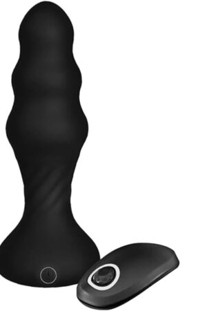 Cob Thrusting Anal VibratorVibrating Butt Plug with 7 Powerful Patterns, Thrusting Sex Toys for Men Black